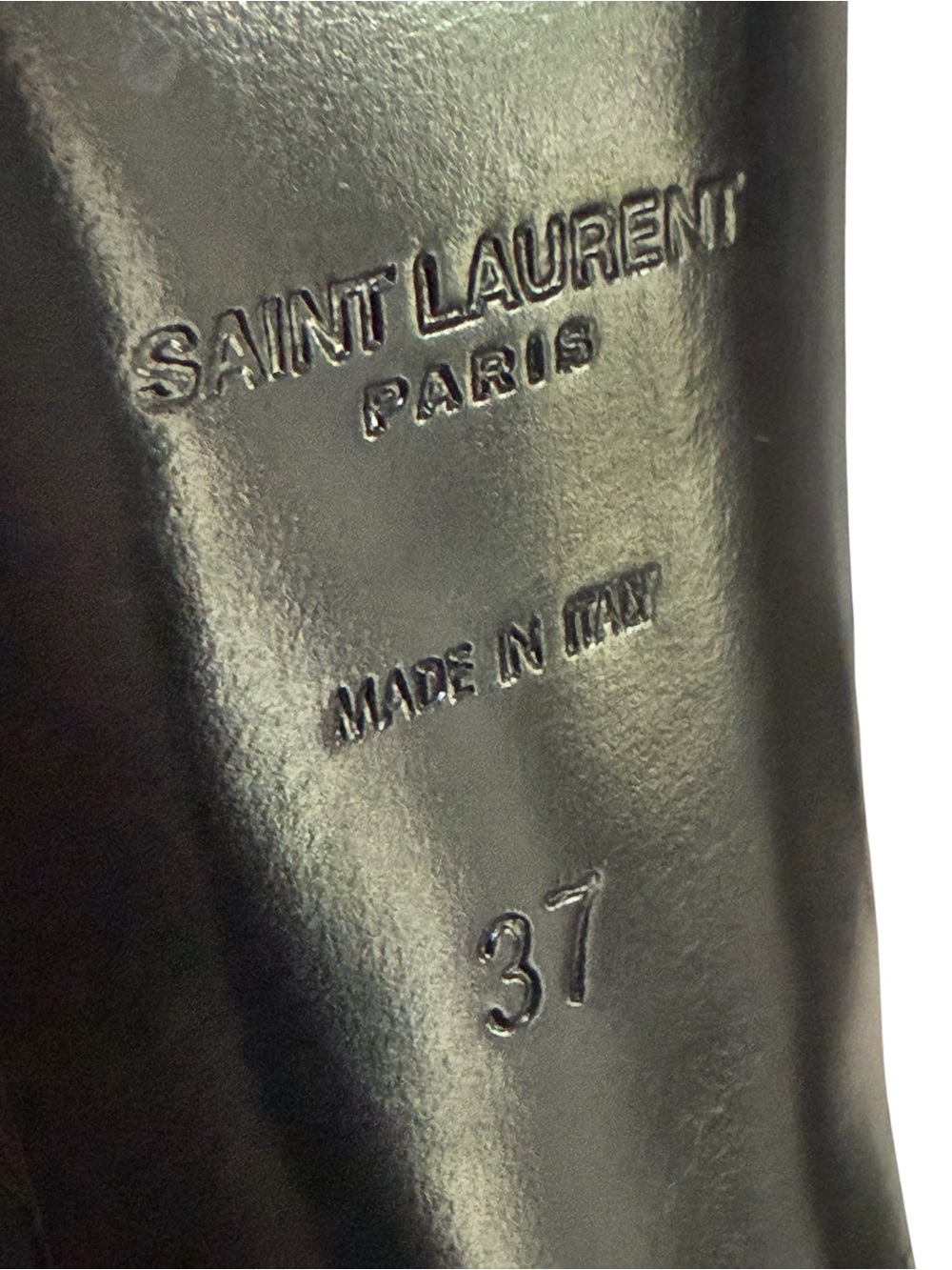 Saint Laurent Black Leather Platform T-Strap Studded Sandals Stiletto Heels! 37 - Picture 13 of 16
